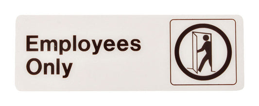 Hy-Ko English Employees Only Sign Plastic 3 in. H x 9 in. W (Pack of 5)