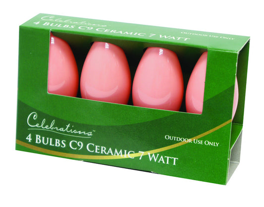 Celebrations C9 Incandescent Replacement Bulb Pink 4 lights (Pack of 10)