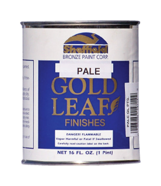 Sheffield Gold Leaf Finishes Gloss Pale Gold Light Base Paint Exterior and Interior 672 g/L 16 oz (Pack of 12).