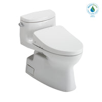 TOTO® WASHLET+® Carolina® II One-Piece Elongated 1.28 GPF Toilet and WASHLET+® S500e Contemporary Bidet Seat, Cotton White - MW6443046CEFG#01