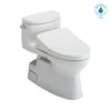 TOTO® WASHLET+® Carolina® II One-Piece Elongated 1.28 GPF Toilet and WASHLET+® S500e Contemporary Bidet Seat, Cotton White - MW6443046CEFG#01