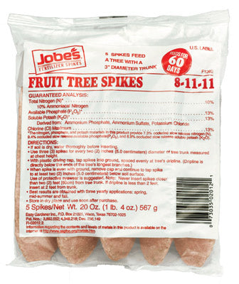 Jobes 02012 Fruit Tree Spikes 8-11-11 5 Pack
