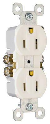 Standard Duplex Outlet, Light Almond, 2-Pole, 3-Wire Grounding, 15-Amp., 125-Volt (Pack of 10)