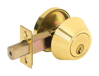 Tell Bright Brass Metal Single Cylinder Deadbolt