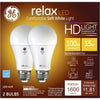 GE A19 E26 (Medium) LED Bulb Soft White 75 W 2 pk