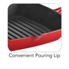 11 in Enameled Cast-Iron Series 1000 Grill Pan - Gradated Red