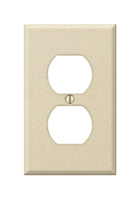 Amerelle Contractor Ivory 1 gang Stamped Steel Duplex Outlet Wall Plate 1 pk