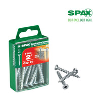 SPAX No. 14 x 2 in. L Phillips/Square Flat Head Zinc-Plated Steel Multi-Purpose Screw 10 each (Pack of 5)
