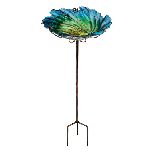 Regal Art & Gift Glass/Metal 25 in. Bird Bath with Stake (Pack of 6)
