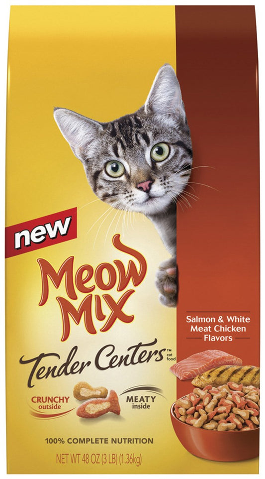 Meow Mix 29274-51252 3 Lb Salmon & Chicken Tender Centers Cat Food (Pack of 6)