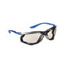 3M  Anti-Fog Foam Gasket Safety Glasses  Mirror Lens Black/Blue Frame 1 pc.