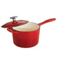 2.5 Qt Enameled Cast-Iron Series 1000 Covered Sauce Pan - Gradated Red