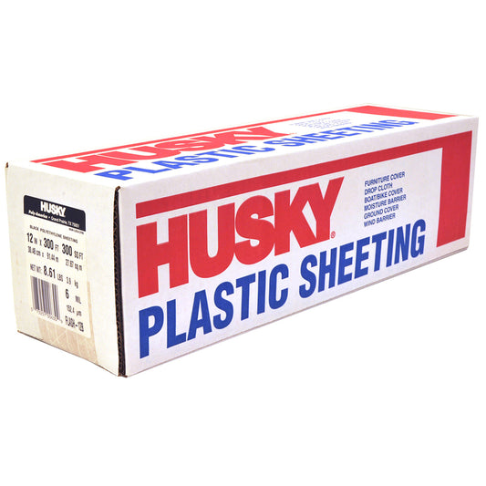 Husky Plastic Sheeting 6 mil X 1 ft. W X 300 ft. L Polyethylene Black