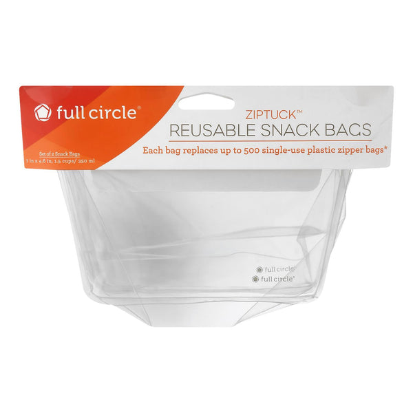 Full Circle Home - ZipTuck Reusable Snack Bags - Case of 6 - 2 Count (Pack of 6)