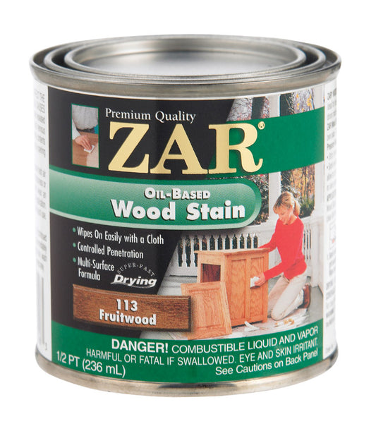 ZAR Semi-Transparent Smooth Fruitwood Oil-Based Oil Wood Stain 1/2 pt. (Pack of 6)