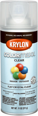 COLORmaxx Spray Paint, Clear Flat, 12-oz.