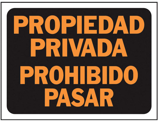 Hy-Ko Spanish Black Informational Sign 9 in. H x 12 in. W (Pack of 10)