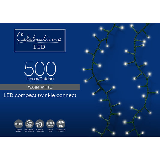 Celebrations Clear/Warm White Indoor/Outdoor Plug-In String Christmas Lights 36.1 L ft.