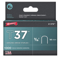Arrow Fastener 379 9/16" T37 Staples 1,000 Count