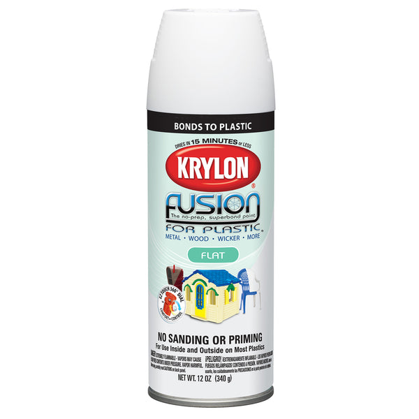 Pintura en aerosol Fusion de color blanco mate de Krylon, 12 oz (paquete de 6)