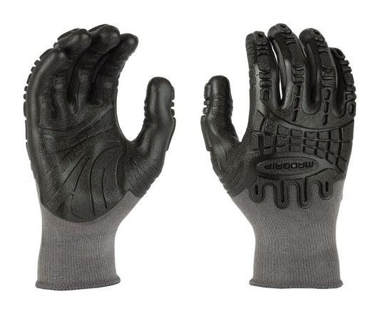 MadGrip Thunderdome Unisex Coated Work Gloves Black XL 1 pair