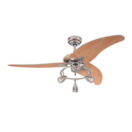Westinghouse 7850500 48 Brushed Nickel Three Blade Ceiling Fan With Lights