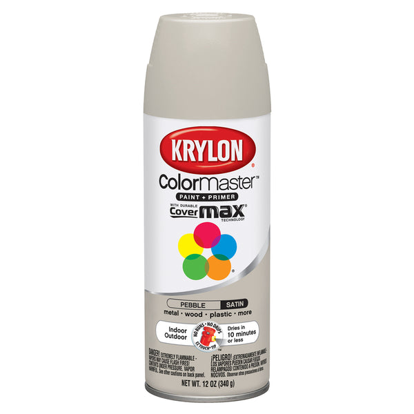 Krylon  ColorMaster  Satin  Pebble  Spray Paint  12 oz. (Pack of 6)