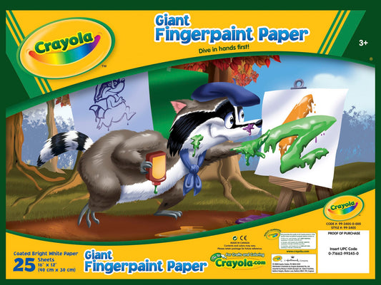 Crayola 99-3405 Giant Fingerpaint Paper 25 Count (Pack of 6)