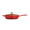 10 in Enameled Cast-Iron Series 1000 Covered Skillet - Gradated Red