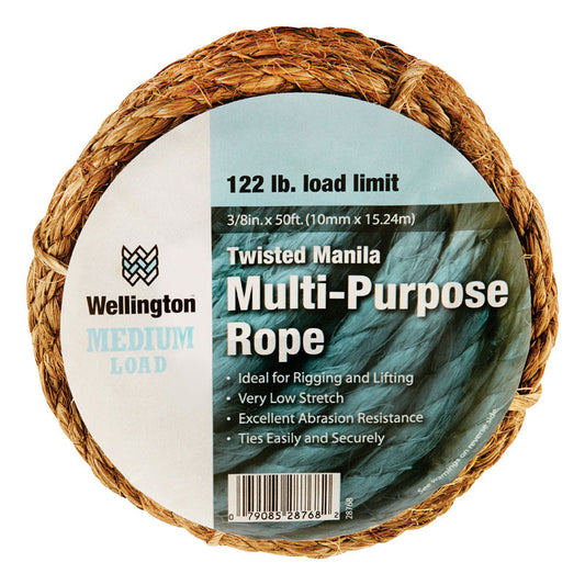 Wellington 3/8 in. D X 50 ft. L Natural Twisted Manila Rope