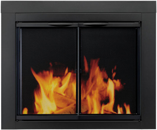 GHP Astor Black Powder Coated Steel Fireplace Screen