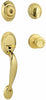 Kwikset SmartKey Dakota/Tylo Polished Brass Entry Handleset KW1 1-3/4 in.