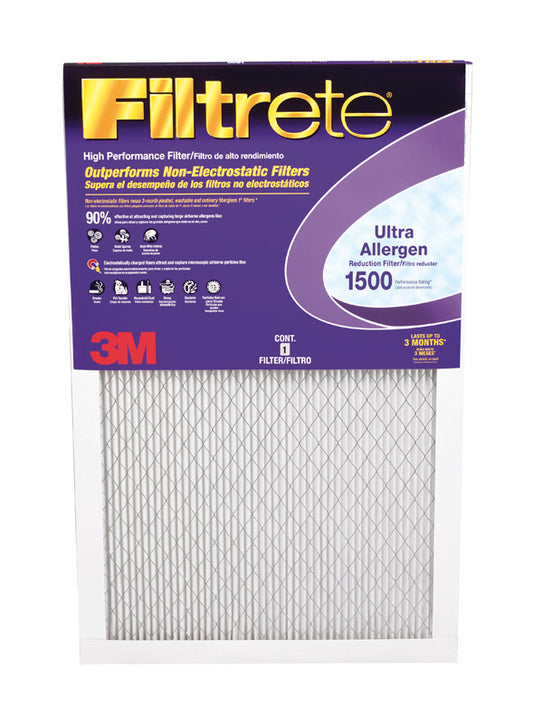 3m Filtrete Ultra Allergen Reduction Filter 23.5 " X 23.5 " X 1 " Electrostatic 1500 Mpr