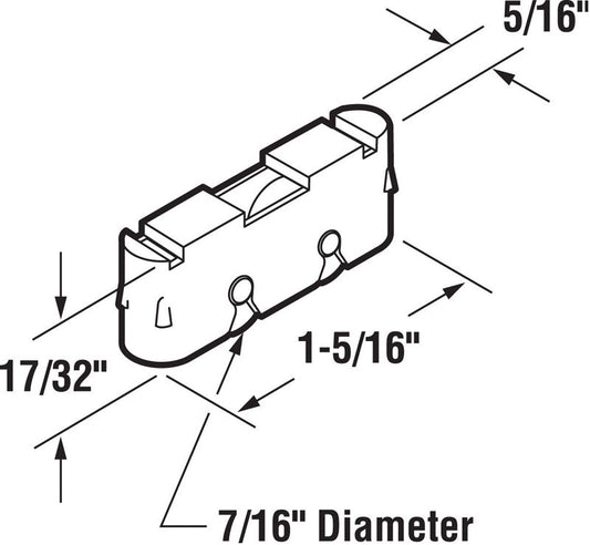 Prime-Line Window Roller Assembly Nylon Carded