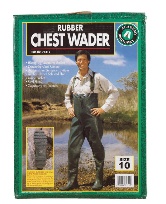 Academy Broadway Rubber Chest Wader 100 % Waterproof Vulcanized Rubber