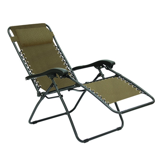 Living Accents 1 person Black Steel Relaxer Chair Taupe