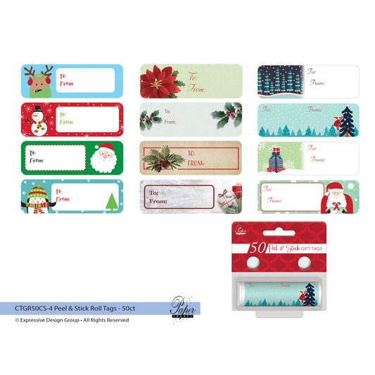 Paper Images Assorted Peel N Stick Holiday Gift Tags (Pack of 50)