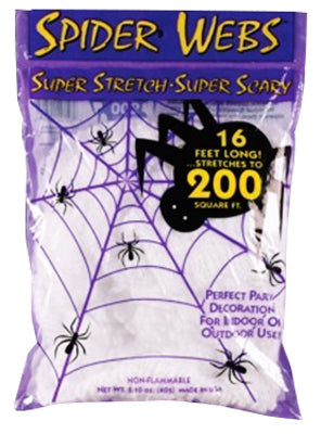 Halloween Super Stretch Spider Web, 16-Ft. (Pack of 48)