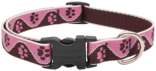 Lupine Collars & Leads 54302 3/4" X 13"-22" Adjustable Tickled Pink Dog Collar