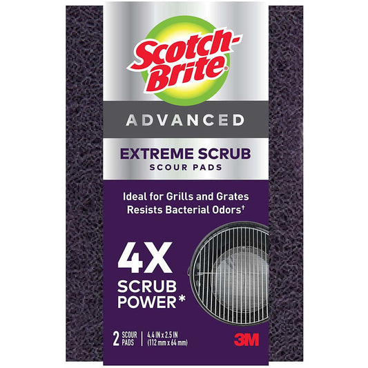 Scotch Brite 77222-R 4.4 X 2.5 Purple Extreme Scrub Scour Pads 2 Count (Pack of 6).