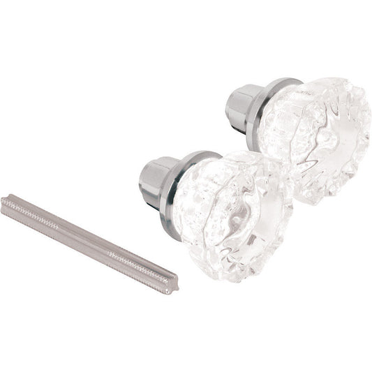 Prime-Line Security Fluted Satin Nickel Entry Knobs 1-3/4 in.