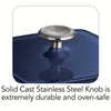 11 in Enameled Cast-Iron Series 1000 Grill Pan with Press - Gradated Cobalt