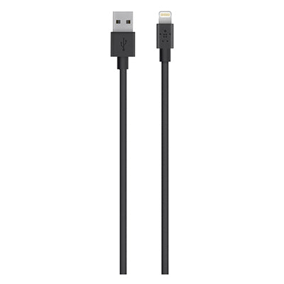 Lightning USB Charger Sync Cable, Black, 4-Ft.